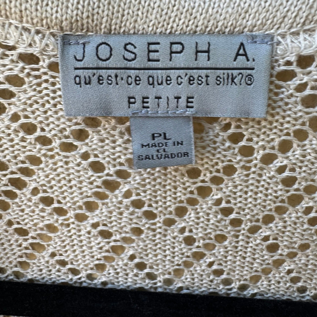 Joseph A Coastal Grandmacore Boho Cottagecore Pointelle Open Front Knit Cardigan