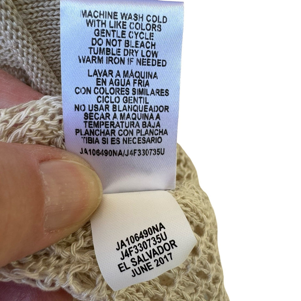 Joseph A Coastal Grandmacore Boho Cottagecore Pointelle Open Front Knit Cardigan