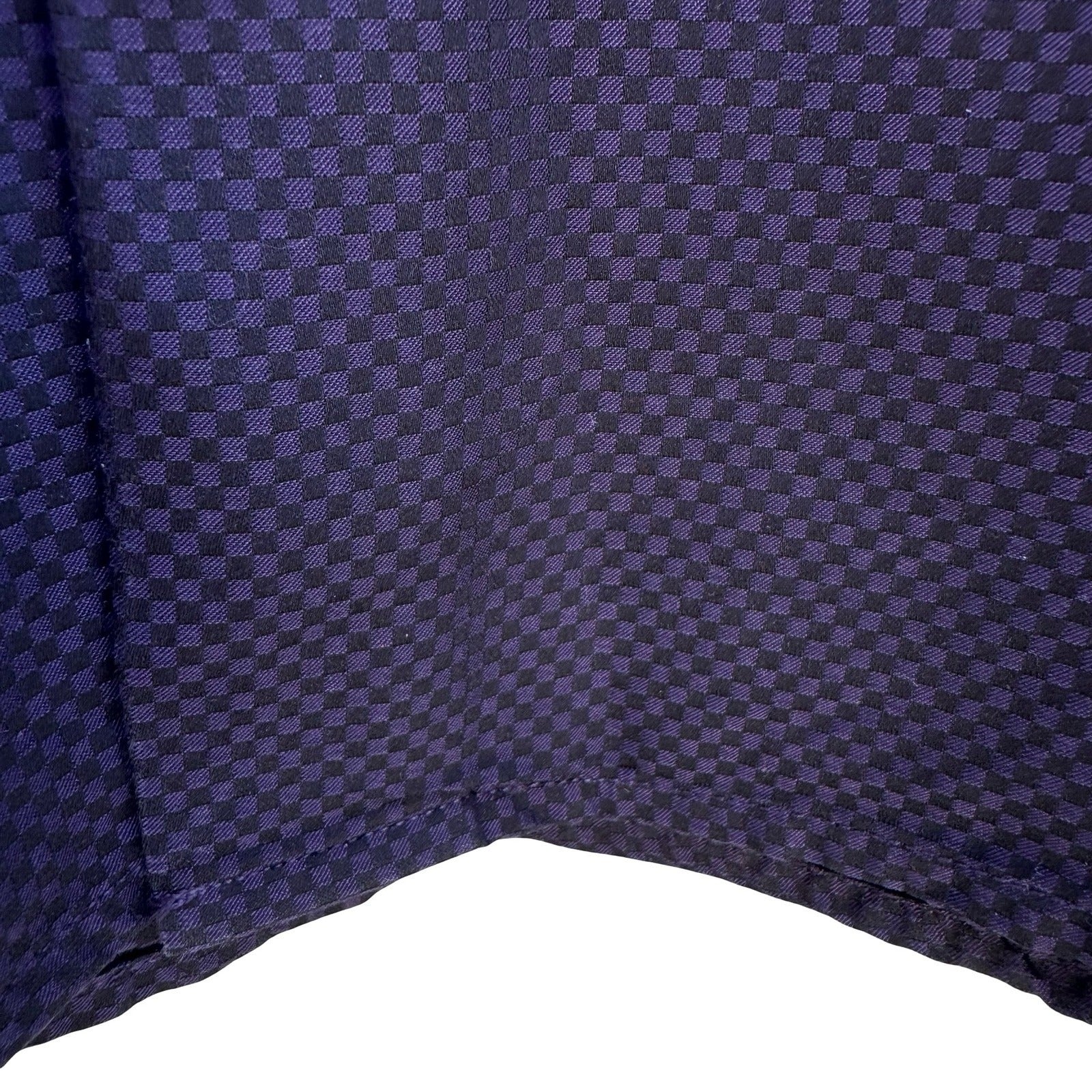 Neiman Marcus Purple Micro Check Quiet Luxury Cotton Old Money Shirt Mens L