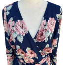Switch Lily Rose Navy Floral Long Sleeve Split Cuff Romper S Cottage Romantic Boho 3 image
