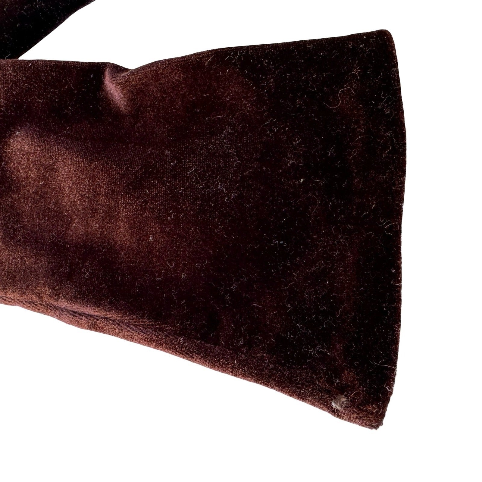 Portolano Vintage Goth Melba Brown Velvet Stretch Wrist Length Evening Gloves