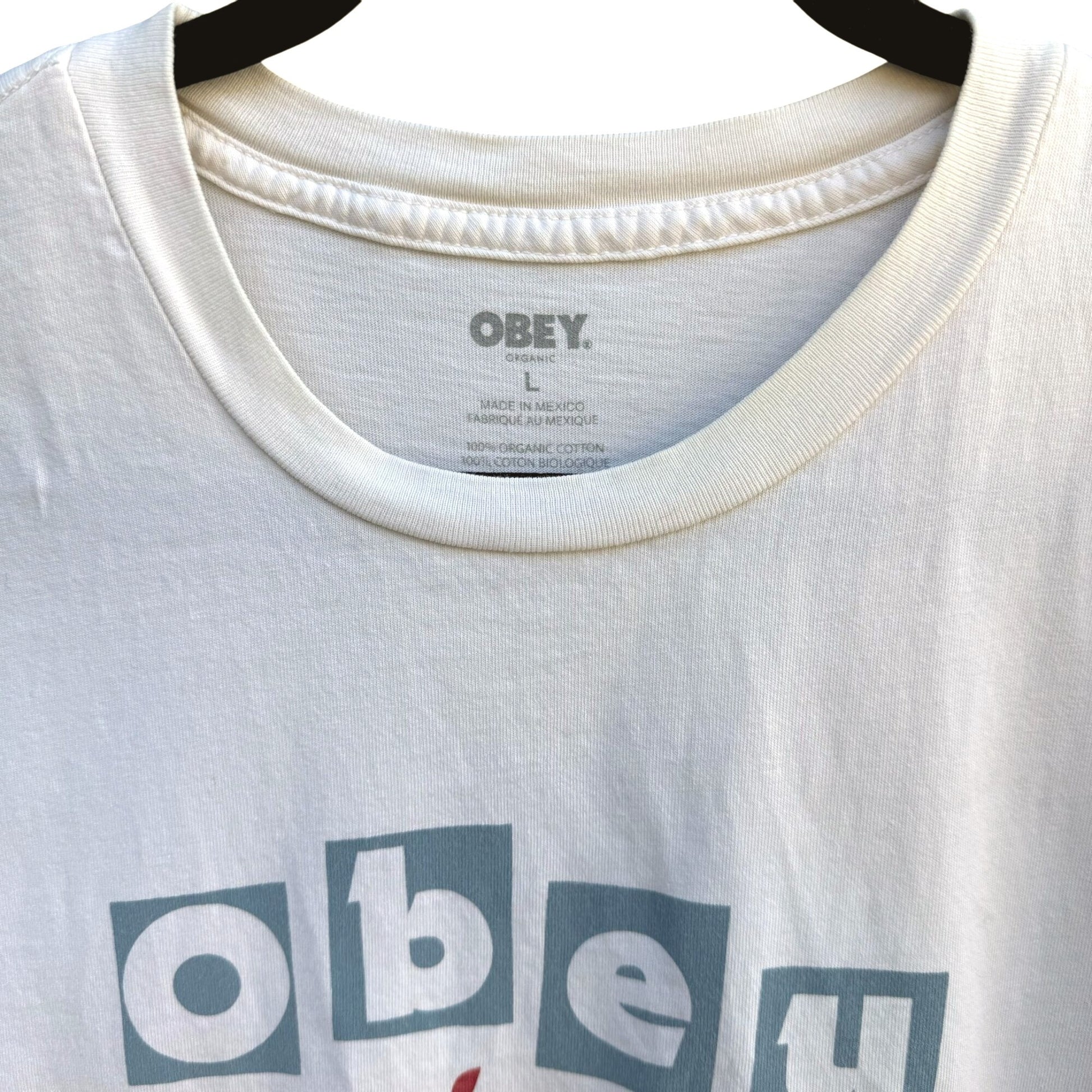 Obey Night Creatures White Graphic Print Streetwear Indie Short Sleeve T-Shirt L