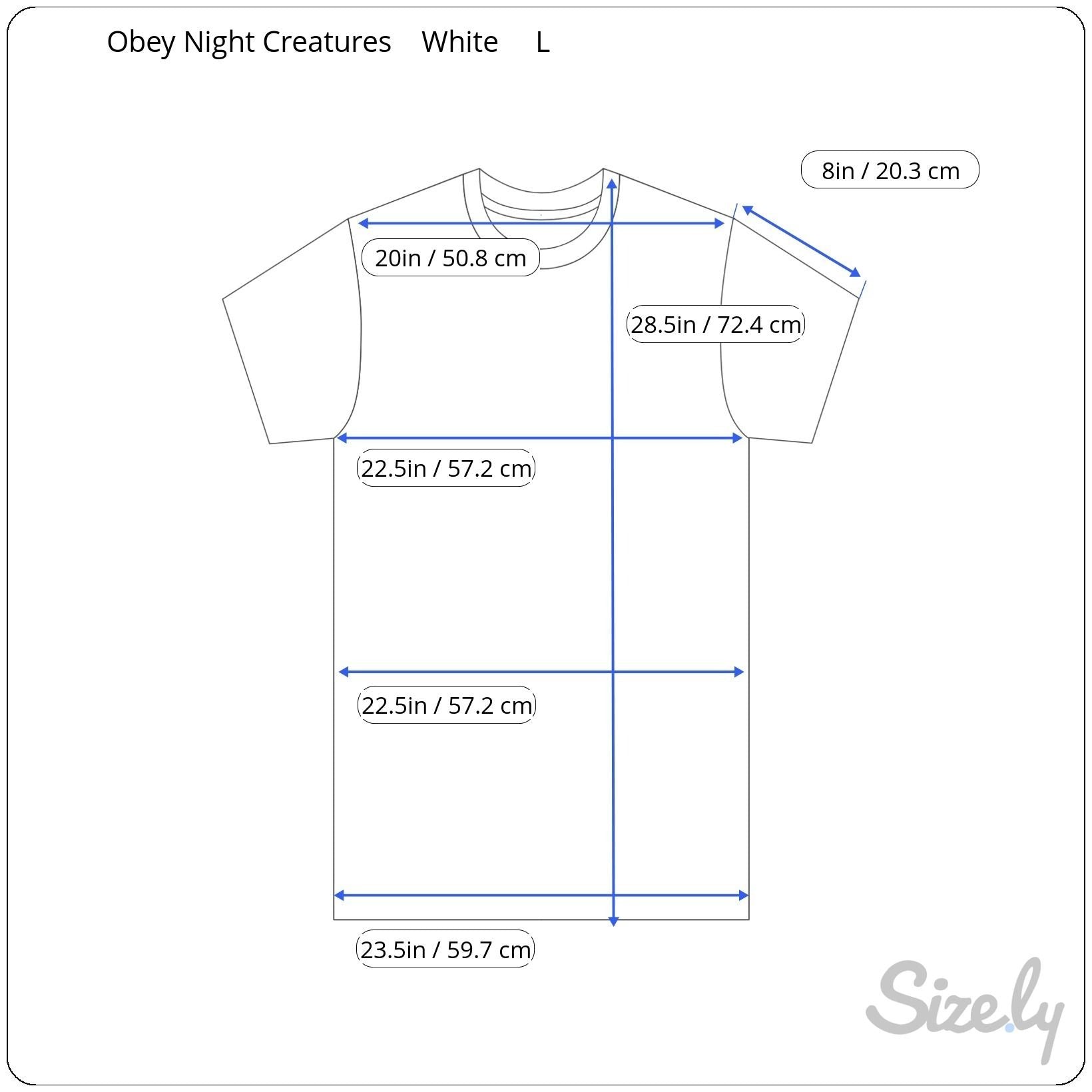 Obey Night Creatures White Graphic Print Streetwear Indie Short Sleeve T-Shirt L