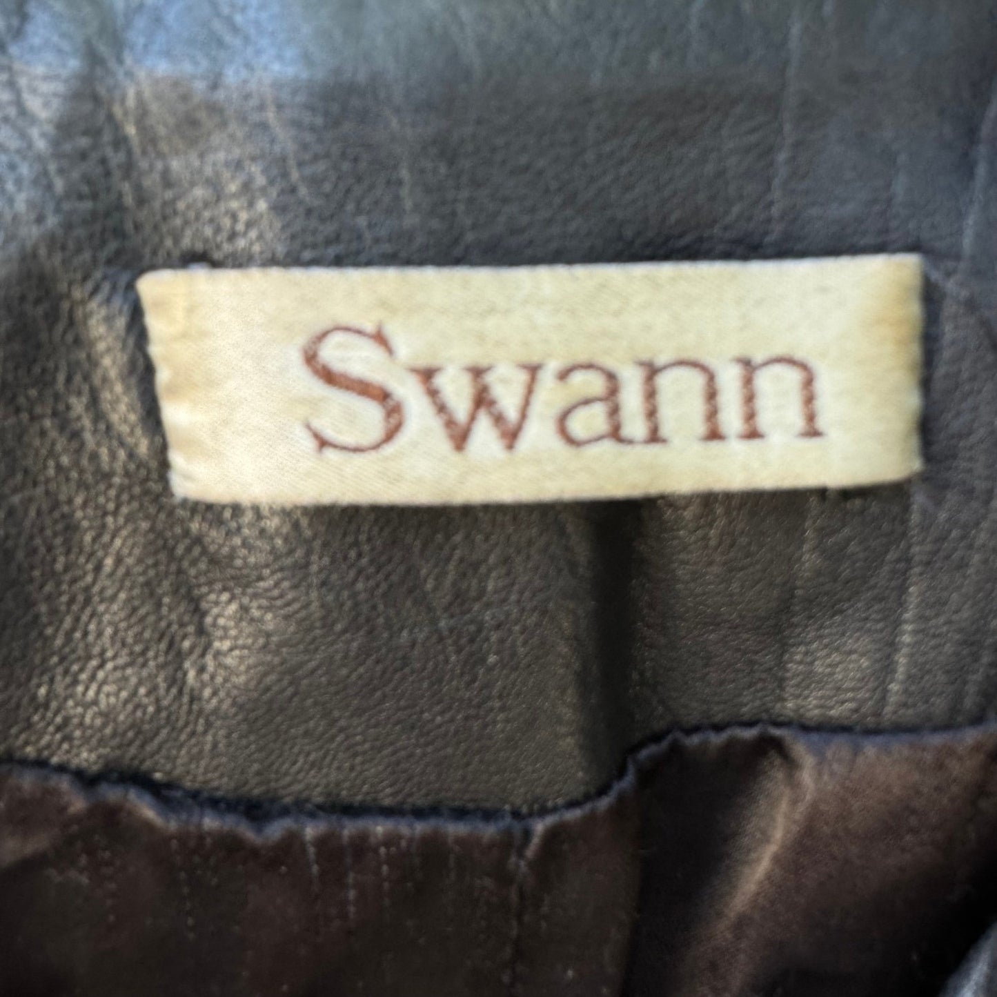 Swann Antonia Rovira Vintage 90s Y2K Leather Goth Grunge Minimalist Jacket S
