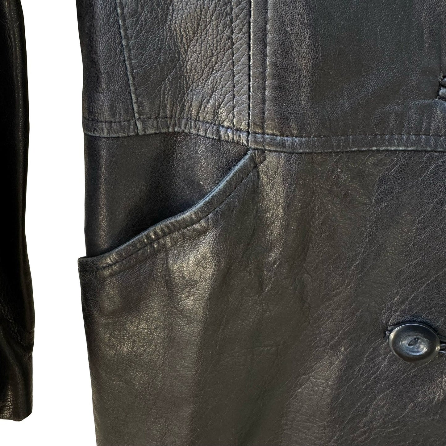 Swann Antonia Rovira Vintage 90s Y2K Leather Goth Grunge Minimalist Jacket S