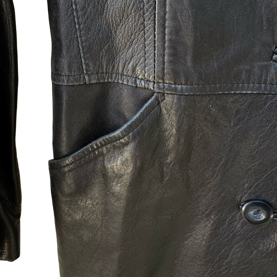 Swann Antonia Rovira Vintage 90s Y2K Leather Goth Grunge Minimalist Jacket S