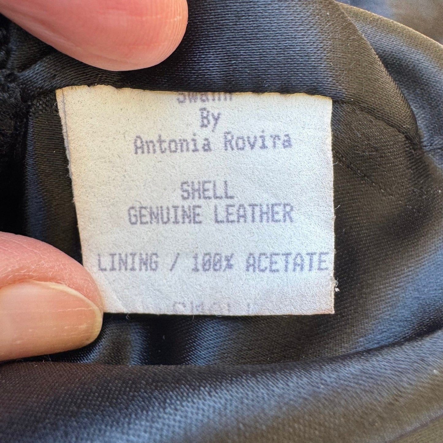 Swann Antonia Rovira Vintage 90s Y2K Leather Goth Grunge Minimalist Jacket S