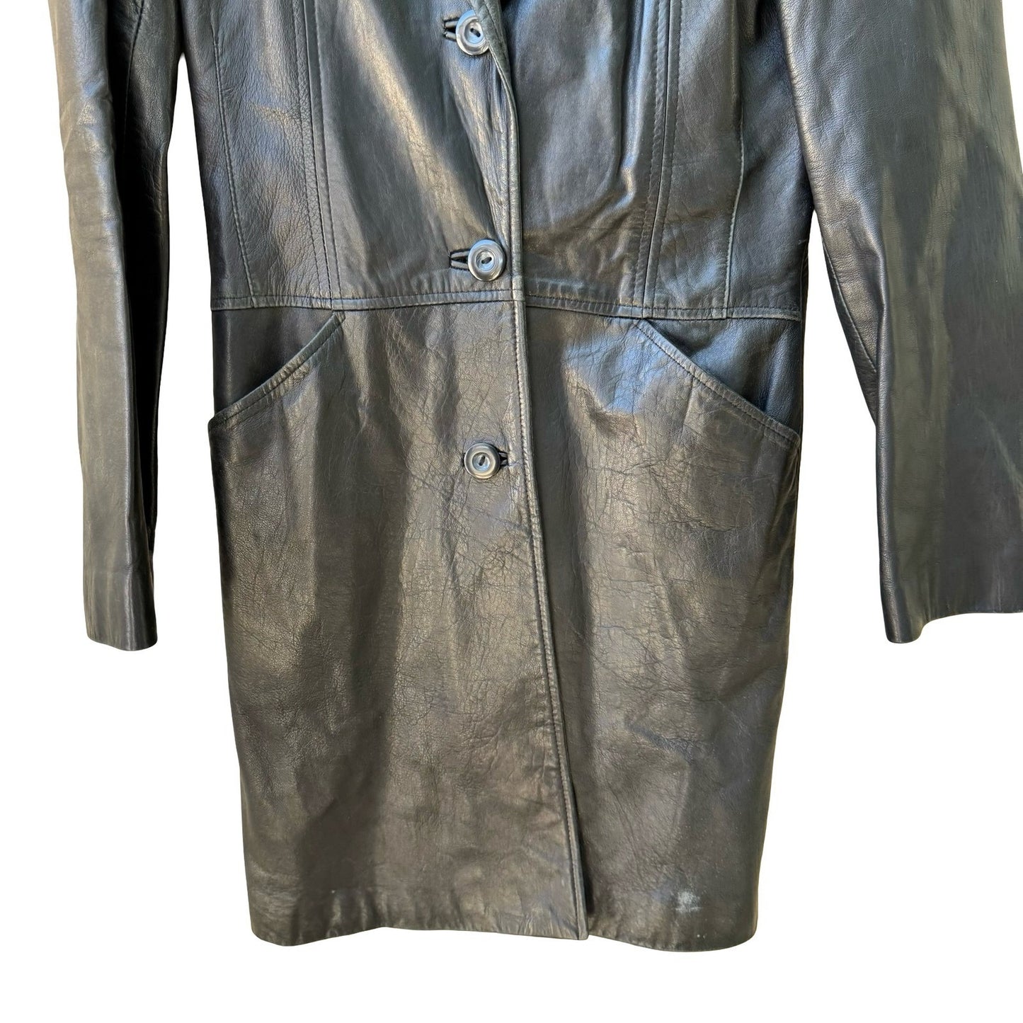 Swann Antonia Rovira Vintage 90s Y2K Leather Goth Grunge Minimalist Jacket S
