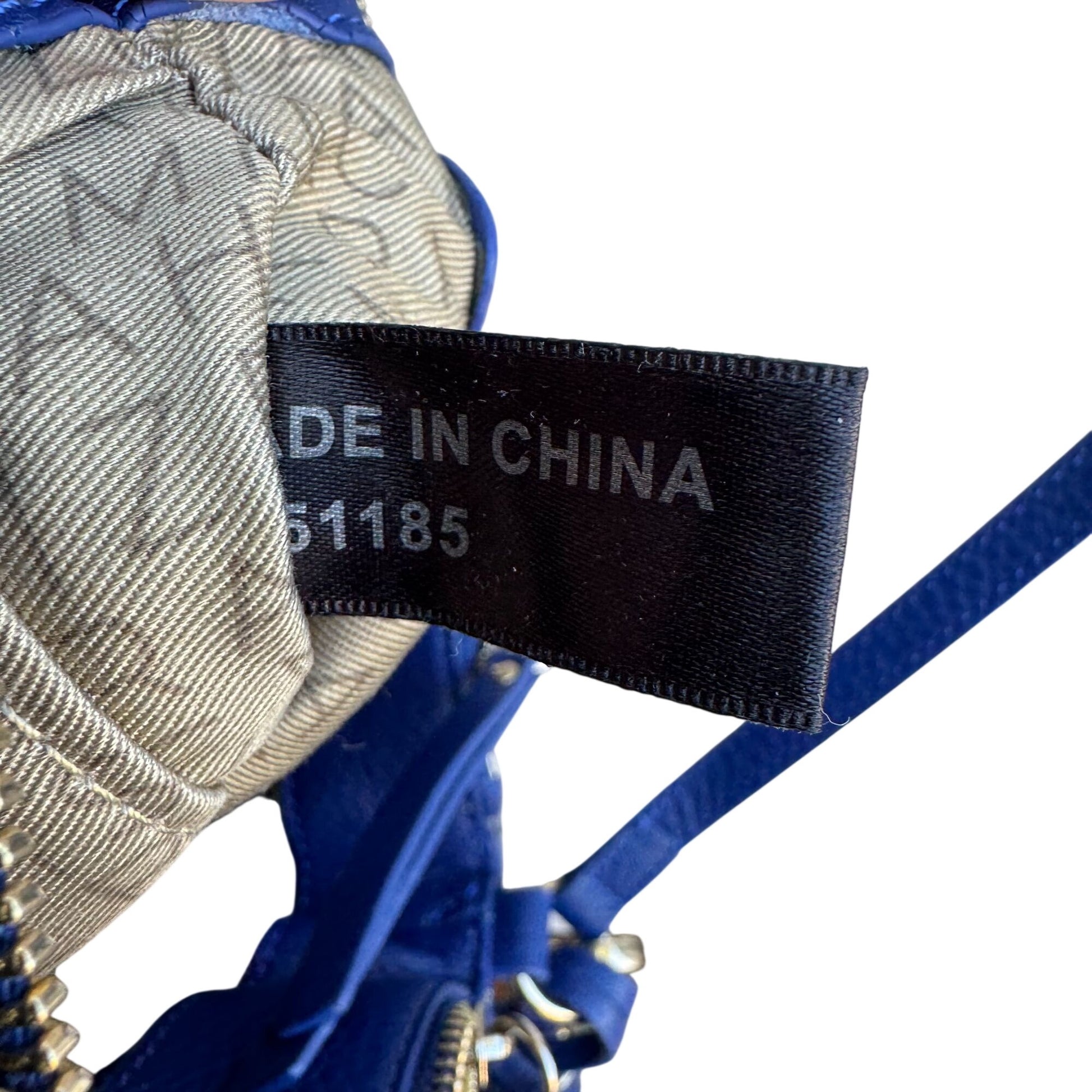 Isaac Mizrahi Crossbody Genuine Leather Bag Blue Tassel Adjustable Strap New