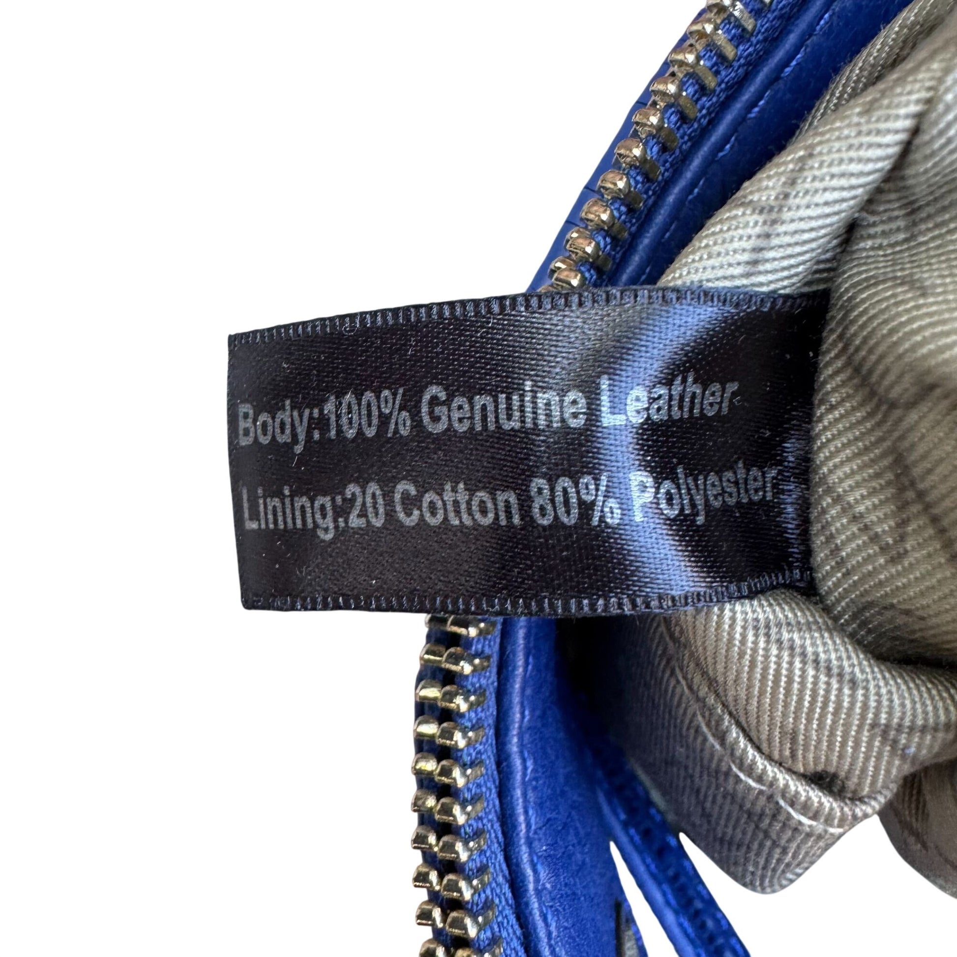 Isaac Mizrahi Crossbody Genuine Leather Bag Blue Tassel Adjustable Strap New