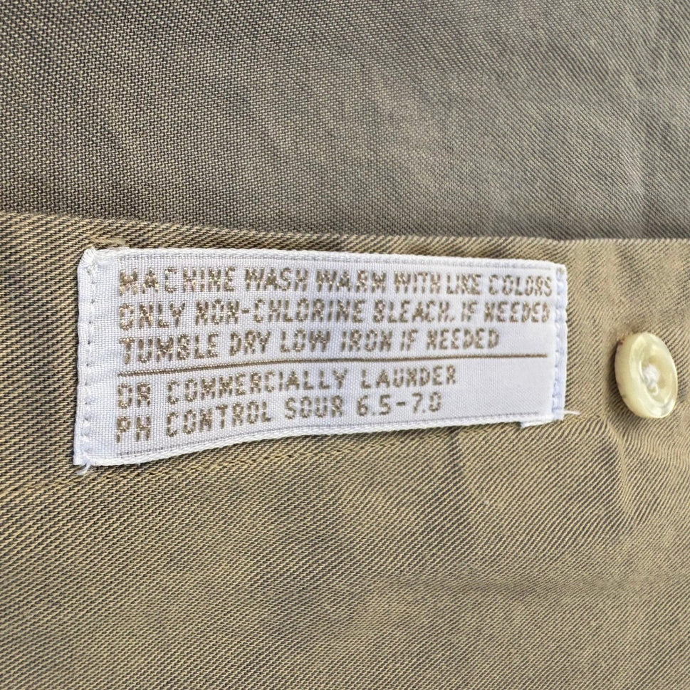 Nordstrom Vintage 90s Preppy Tan Twill Dress Shirt Austrian Cotton Mens 15.5