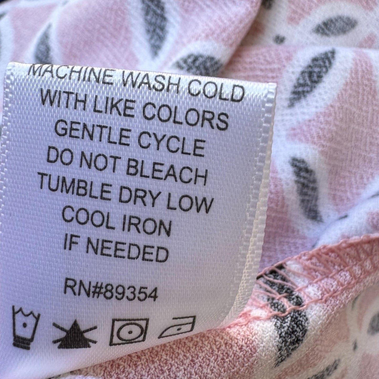 Adrienne Vittadini Professional Mod Geometric Cowl Neck Blouse Pastel Pink L NEW
