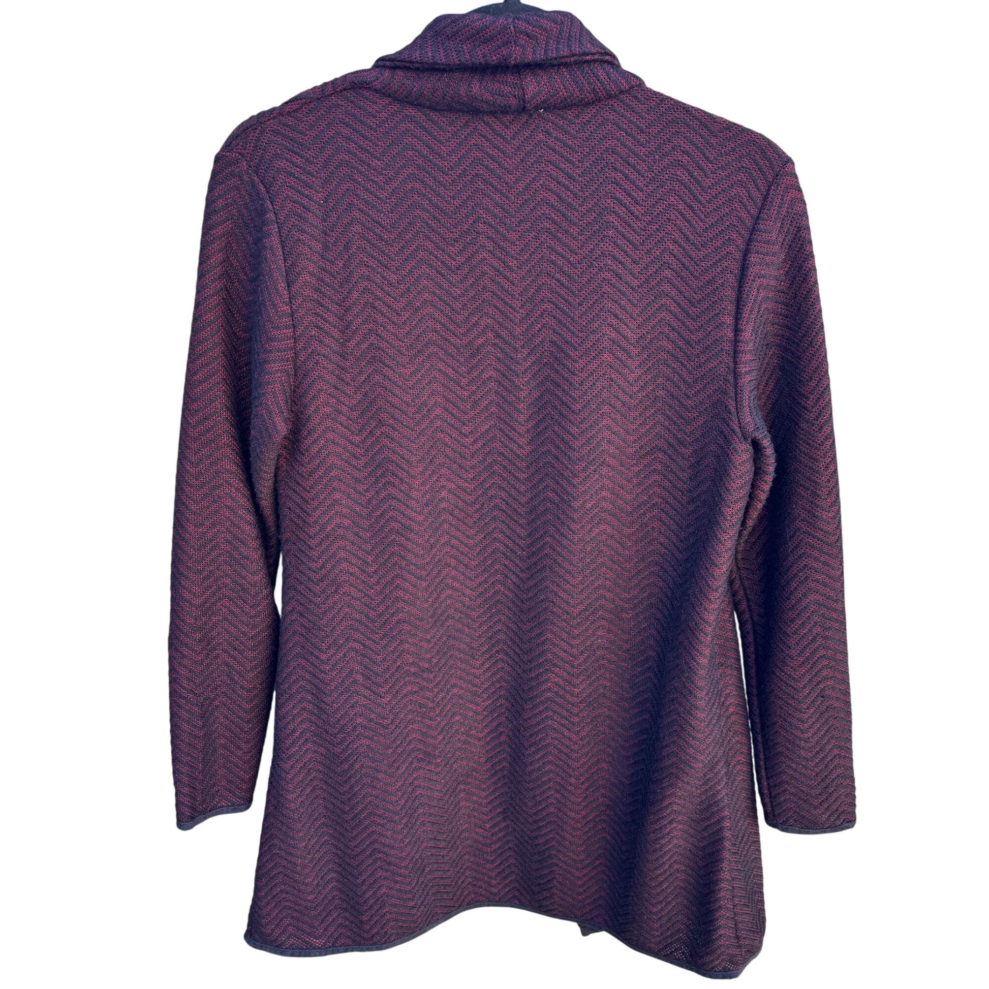 Liz Lange Herringbone Chevron Open Front Cardigan Jacket Herringbone Burgundy XS