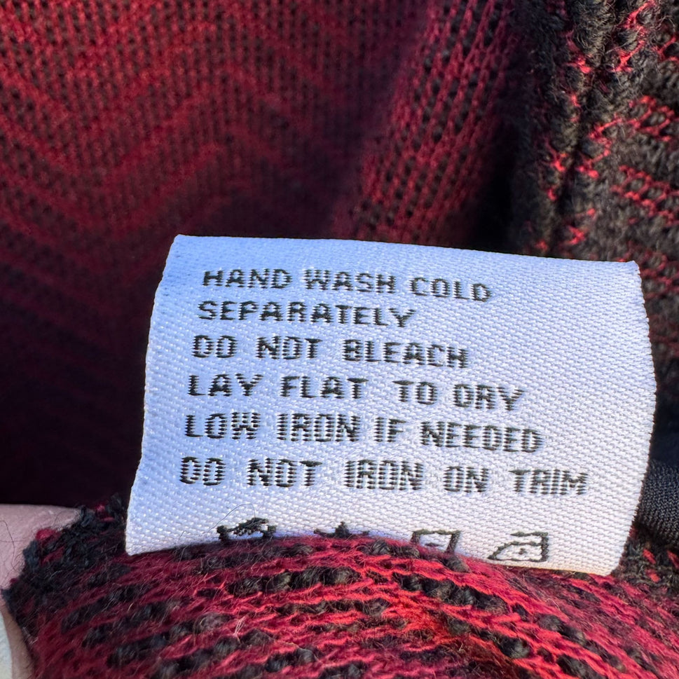 Liz Lange Herringbone Chevron Open Front Cardigan Jacket Herringbone Burgundy XS