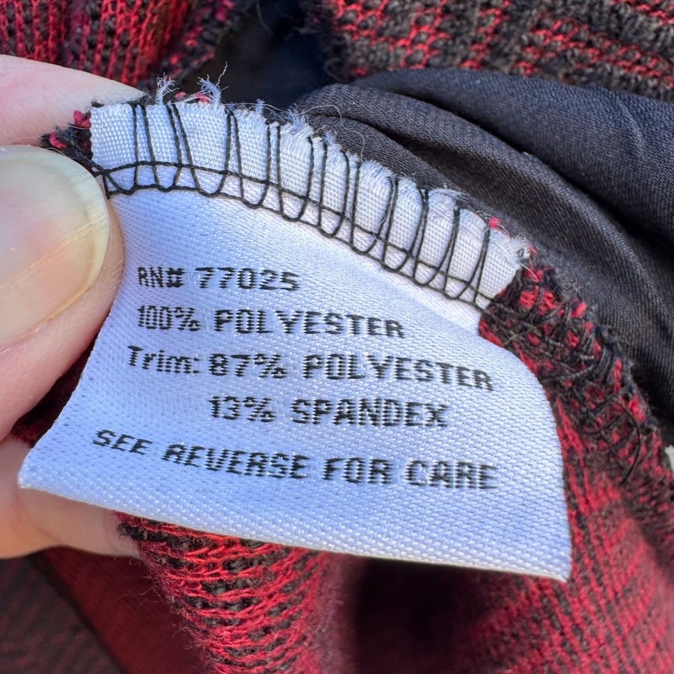 Liz Lange Herringbone Chevron Open Front Cardigan Jacket Herringbone Burgundy XS