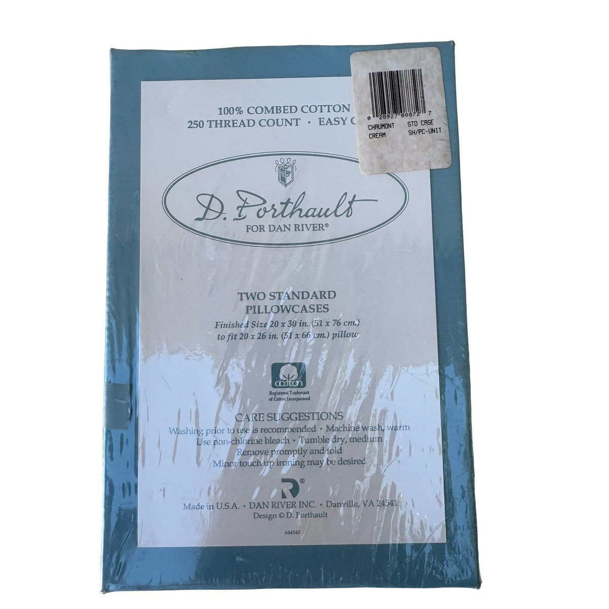 D. Porthault Dan River Chaumont Embroidered Pillowcase Set Cream Standard Size