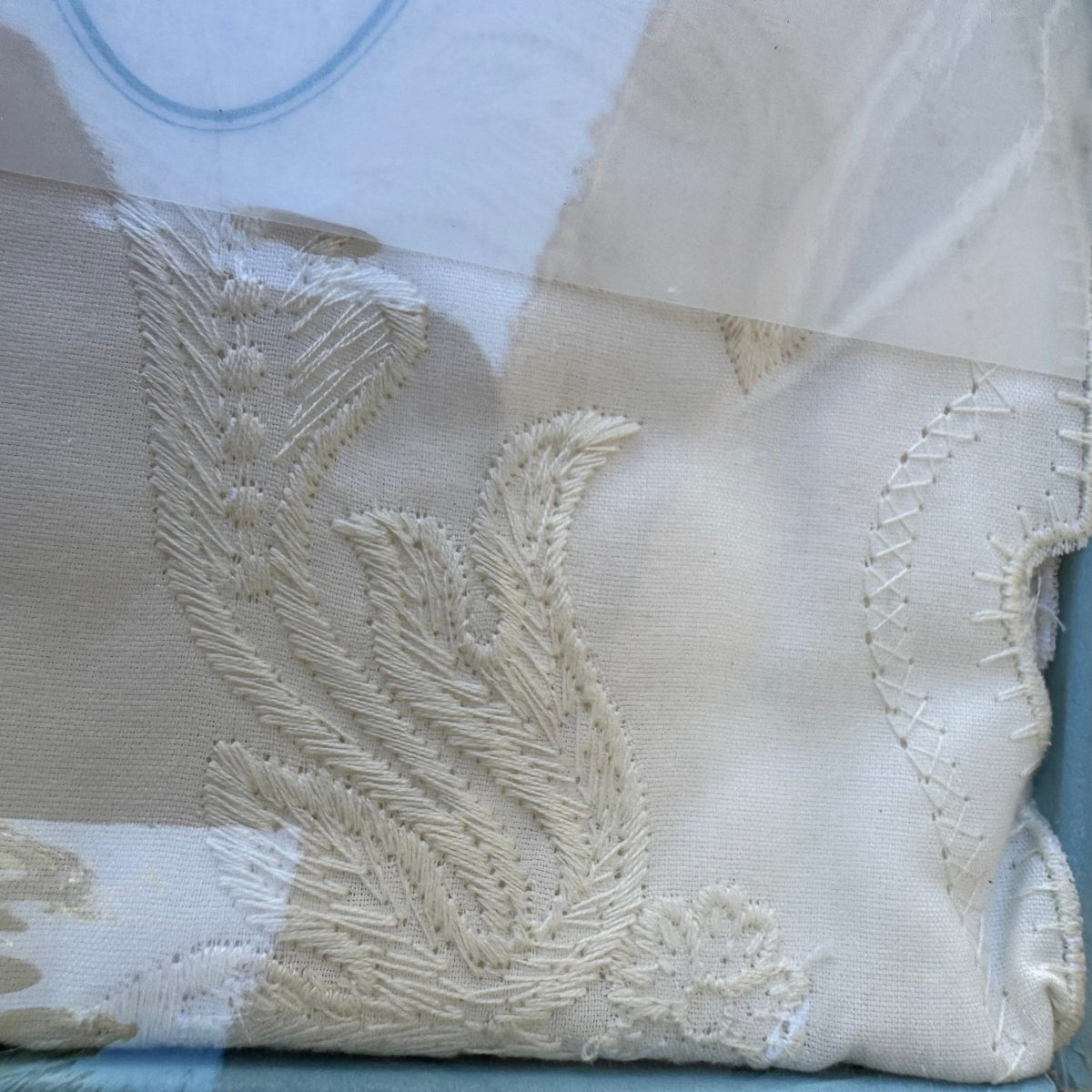 D. Porthault Dan River Chaumont Embroidered Pillowcase Set Cream Standard Size
