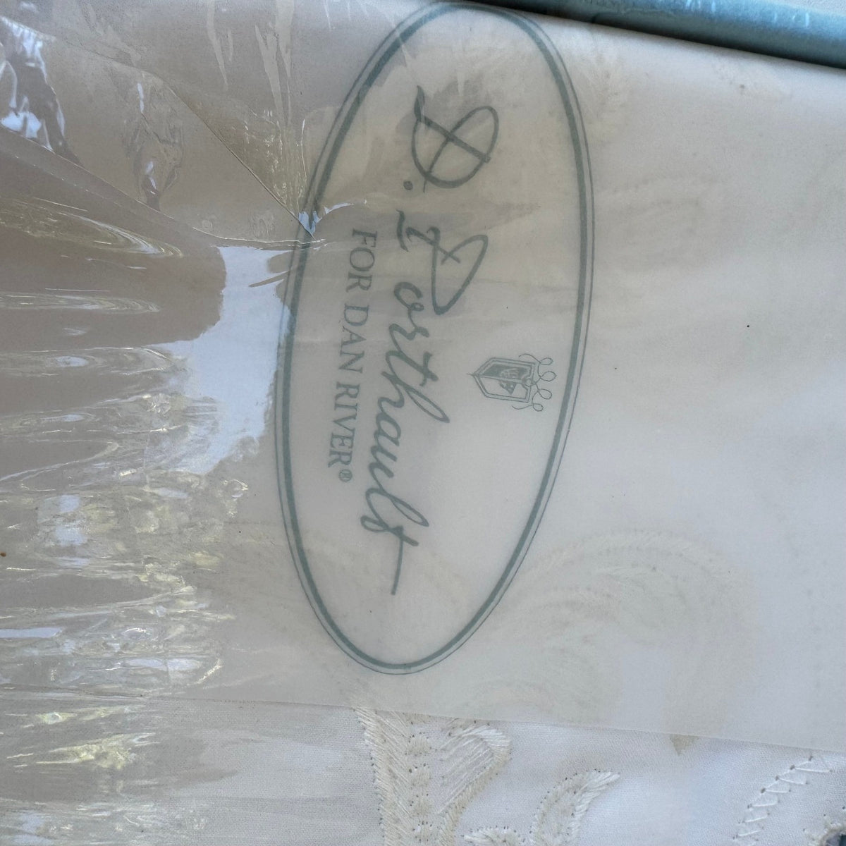 D. Porthault Dan River Chaumont Embroidered Pillowcase Set Cream Standard Size