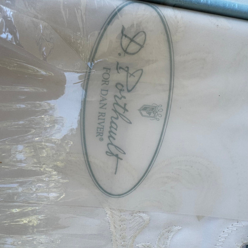 D. Porthault Dan River Chaumont Embroidered Pillowcase Set Cream Standard Size
