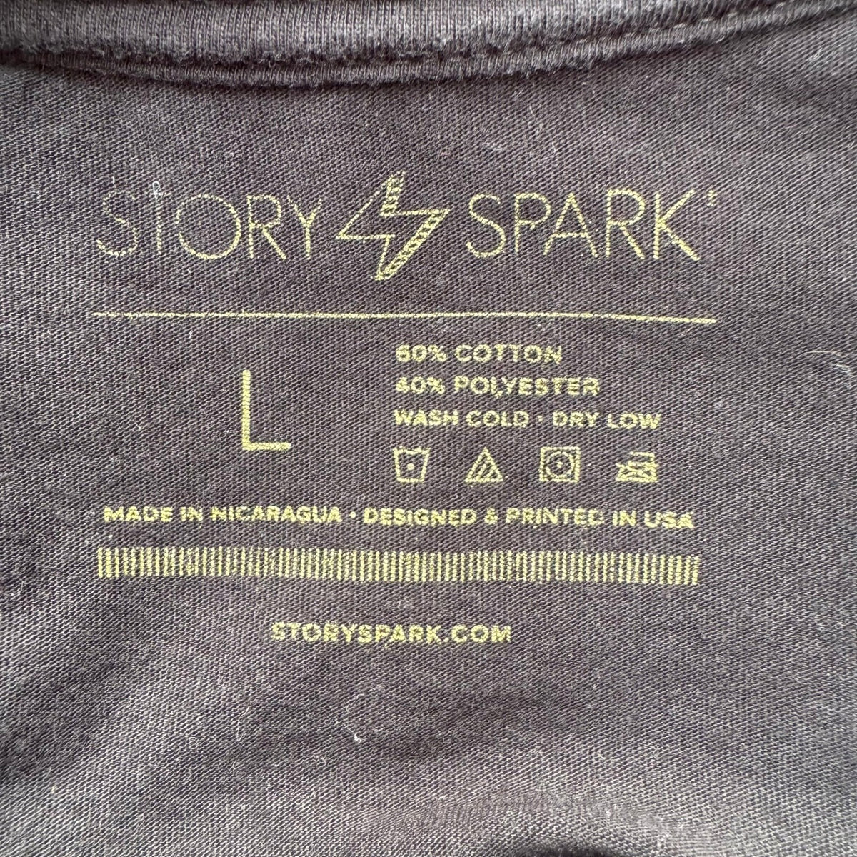 Story Spark Meet & Greet Kaiju Godzilla Robot Fist Bump Graphic Tee Shirt Mens L