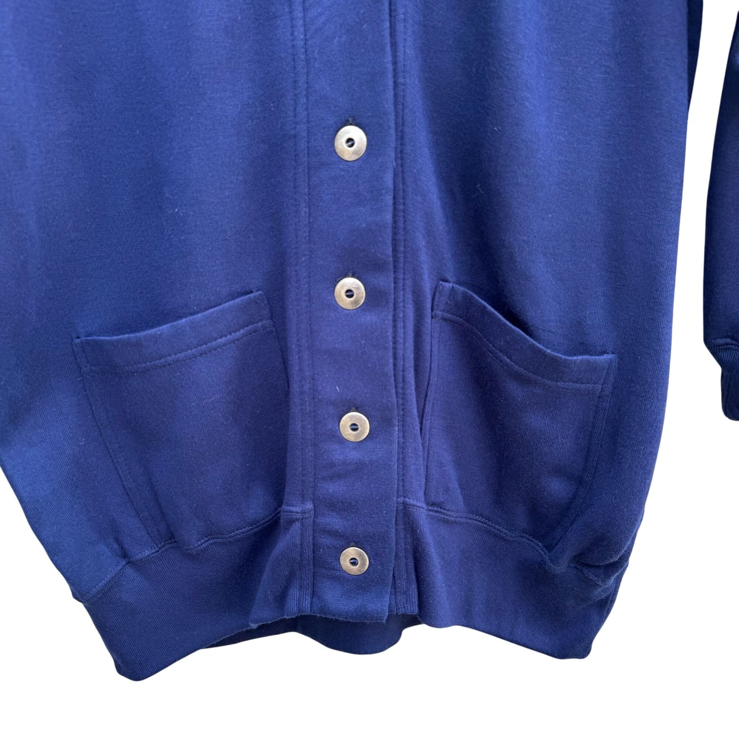 Carreau Vintage Womens Oversized Navy Cardigan Sweater Button-Up Pockets L/XL