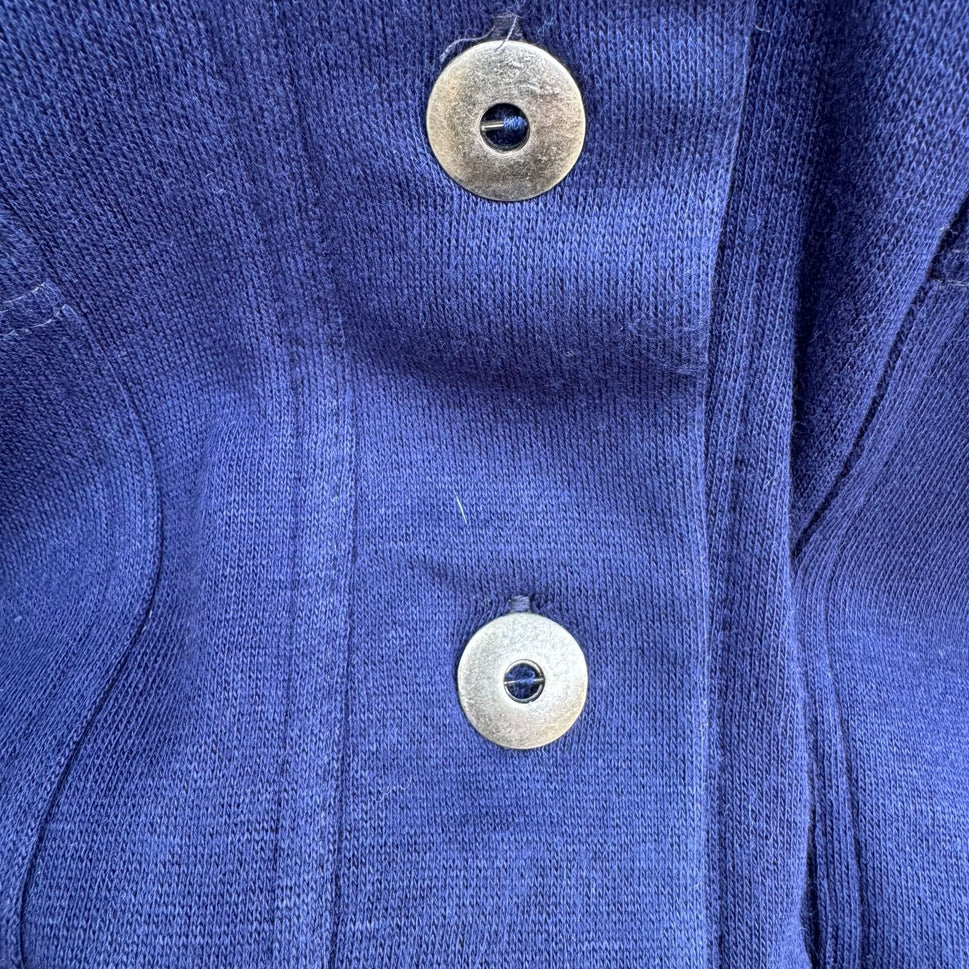 Carreau Vintage Womens Oversized Navy Cardigan Sweater Button-Up Pockets L/XL