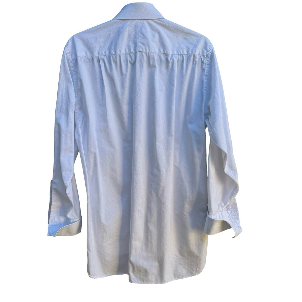 Charles Tyrwhitt Tailored Herringbone French Cuff Dress Shirt White Mens 15.5/33