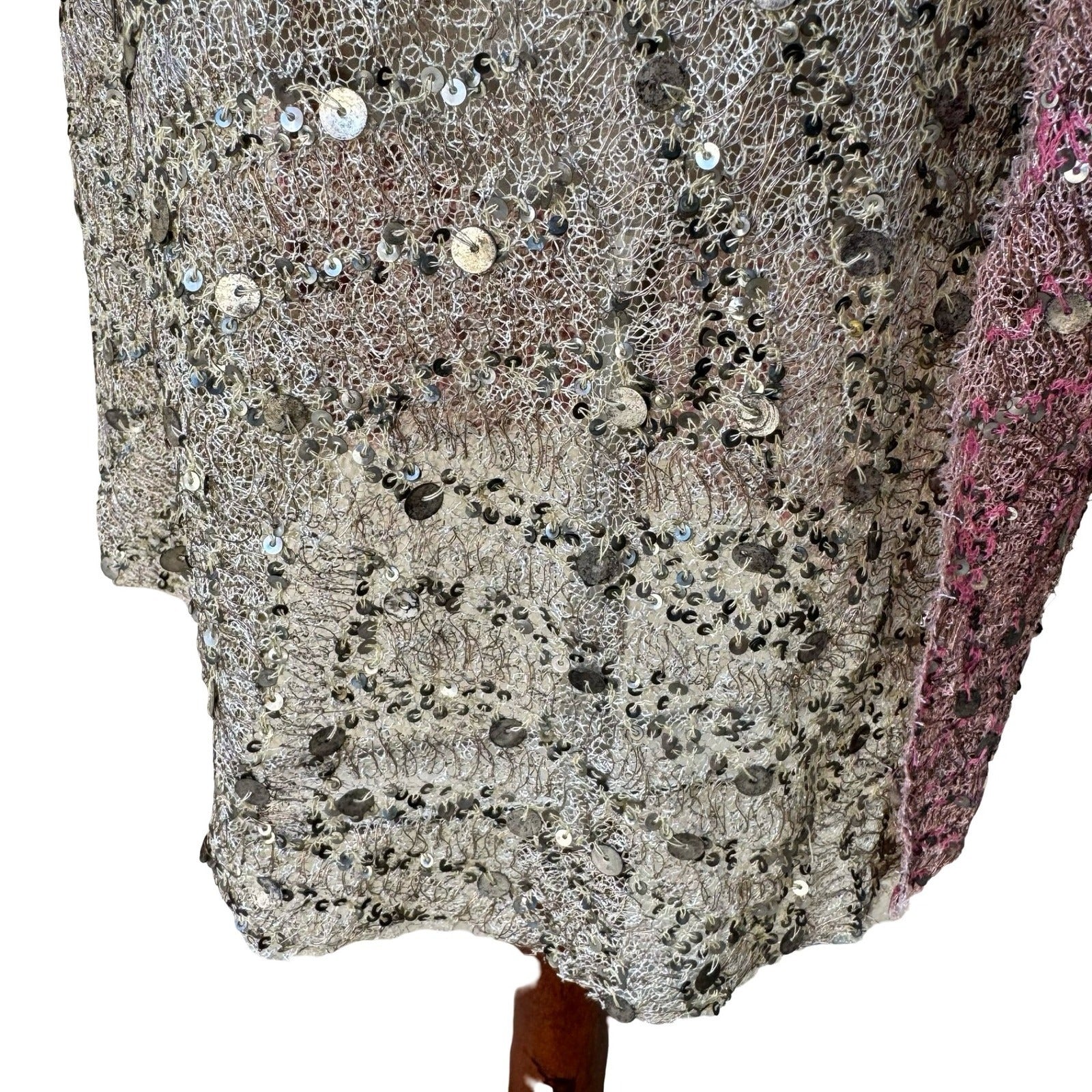 Chan Luu Y2K Handmade Boho Resortwear Mermaidcore Glam Sequin Wrap Midi Skirt M