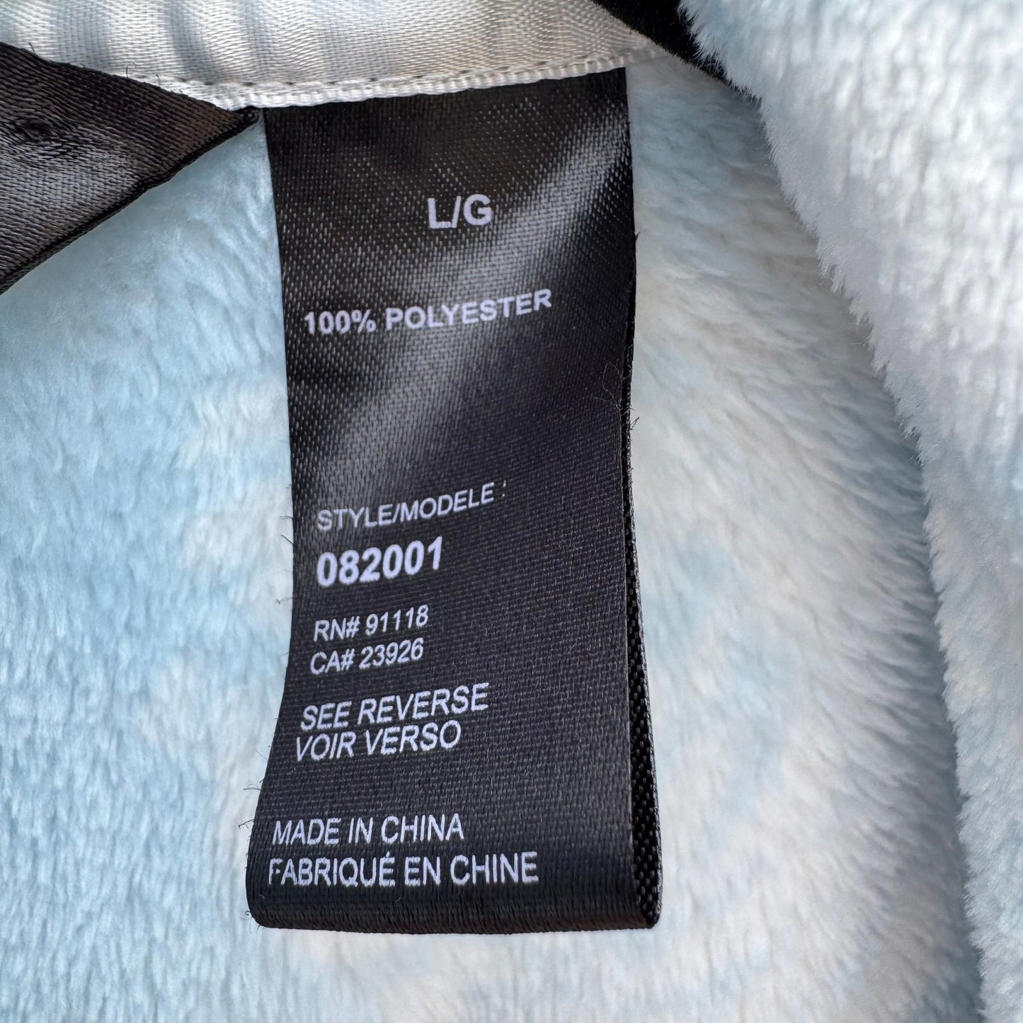 Noire Jasmine Rose Blue Floral Plush Fleece Robe Shawl Collar Large Loungewear