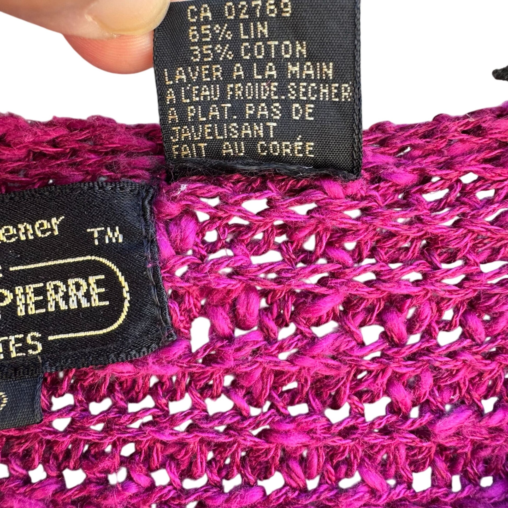 Renee Tener Jeanne Pierre Petite Pink Linen Cotton Short Sleeve Knit Batwing Top