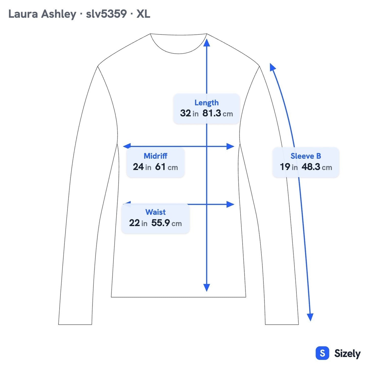 Laura Ashley Abstract Art To Wear Sharkbite Hem 3/4 Sleeve Tunic Top Blue XL