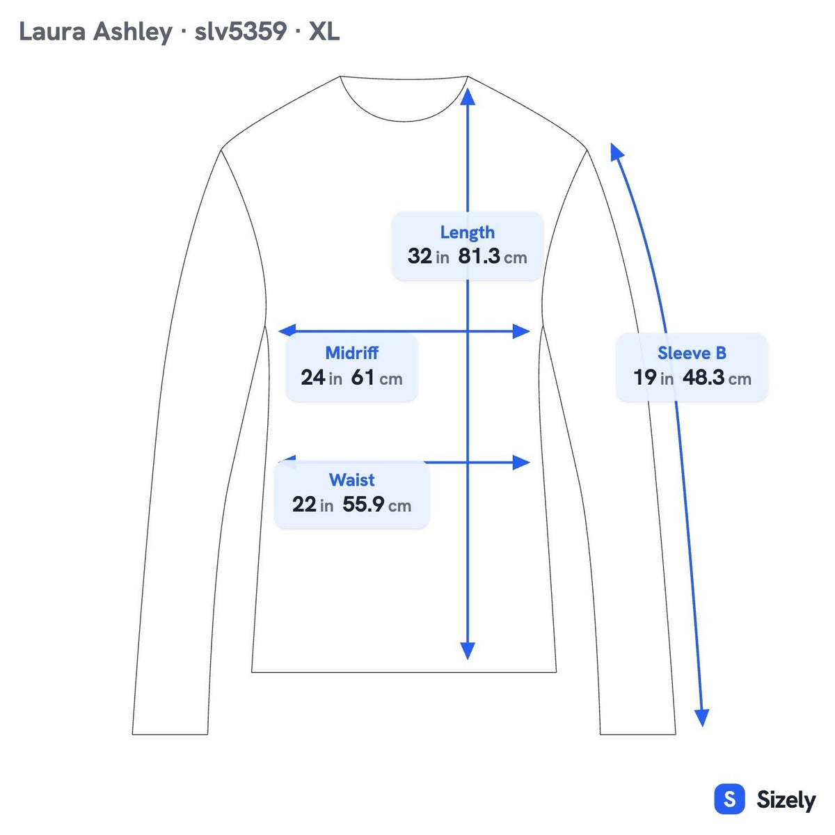 Laura Ashley Abstract Art To Wear Sharkbite Hem 3/4 Sleeve Tunic Top Blue XL