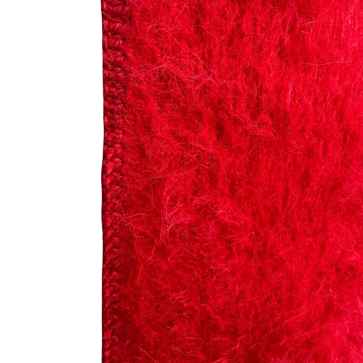Camargo Peruvian Alpaca Wool Boho Folk Art Floral Embroidered Scarf Wrap Red OS