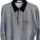 Switch Madera Club Vintage Mens L Long Sleeve Polo Shirt Black White Geometric Print 3 image