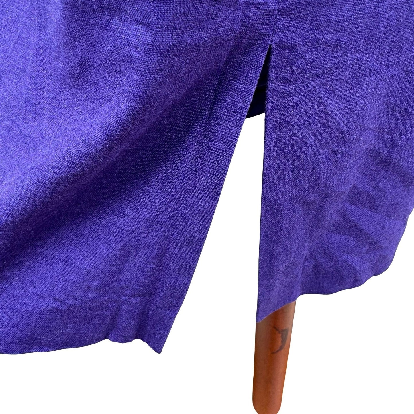 Sag Harbor Purple Linen Blend Embroidered Beaded V-Neck Sheath Dress Sze 10 Boho
