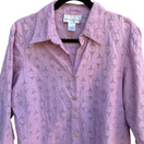 Switch Susan Graver Style Womens Lavender Eyelet Button-Up 3/4 Sleeve Blouse - New - M 2 image