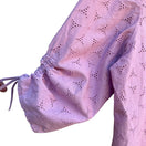 Switch Susan Graver Style Womens Lavender Eyelet Button-Up 3/4 Sleeve Blouse - New - M 3 image