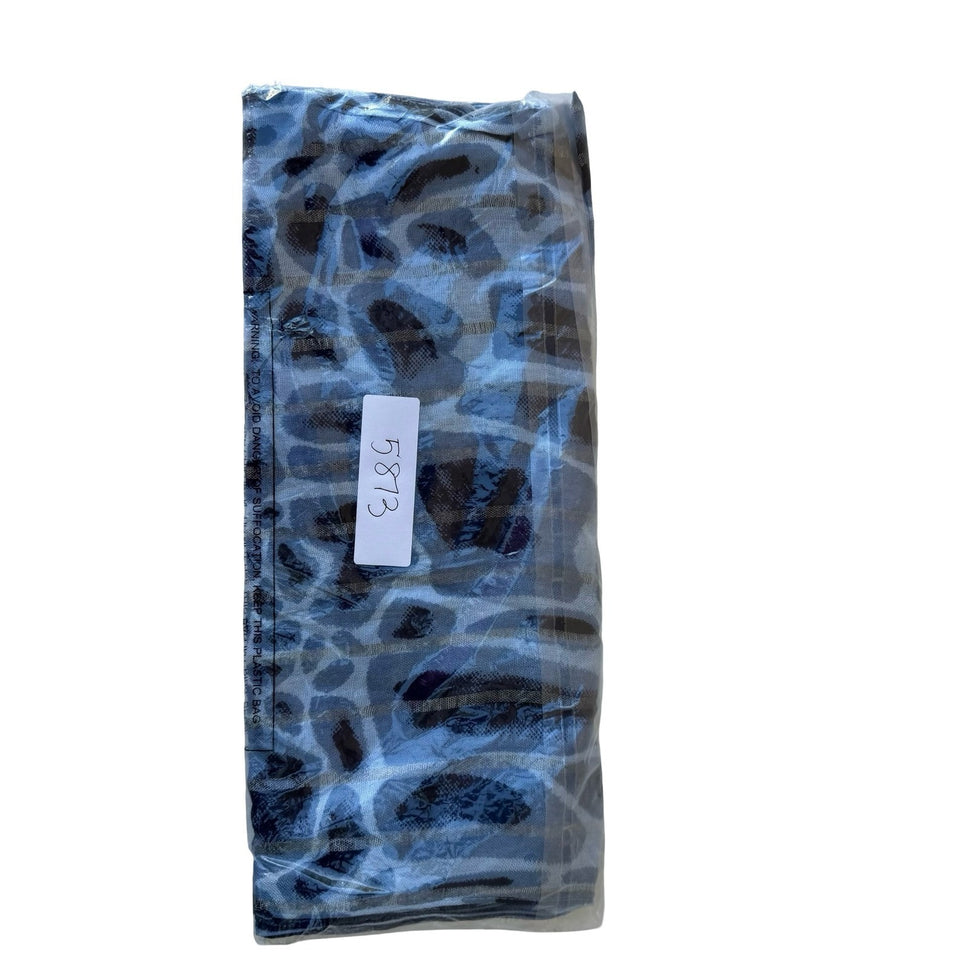Isaac Mizrahi Metallic Gauzy Animal Print Layering Scarf Shawl Blue Women OS NEW