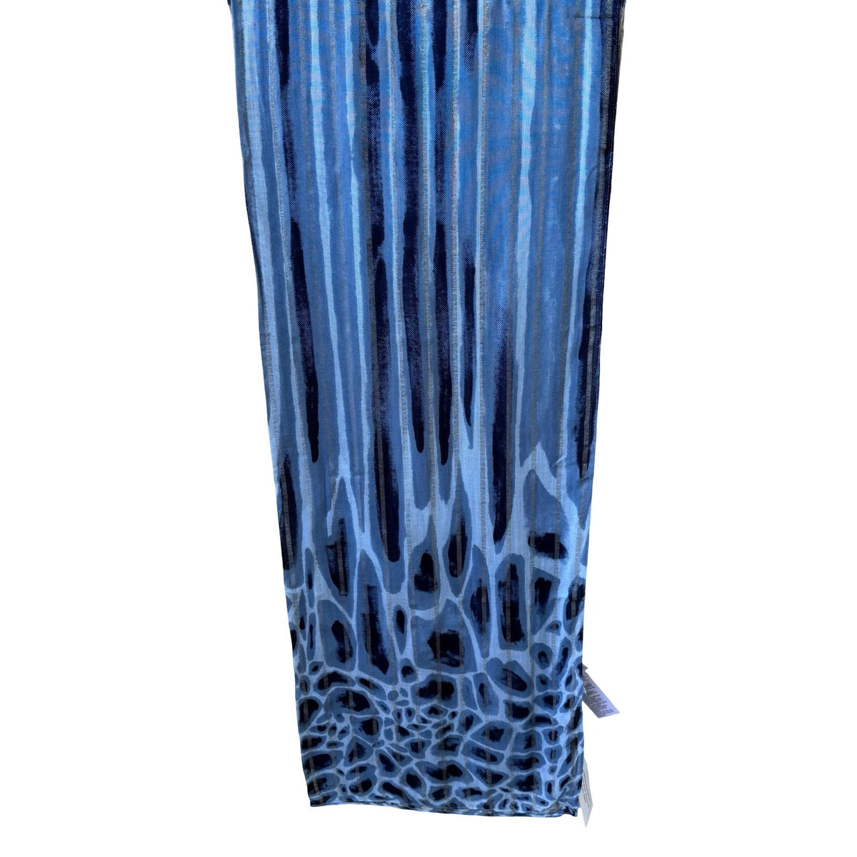 Isaac Mizrahi Metallic Gauzy Animal Print Layering Scarf Shawl Blue Women OS NEW