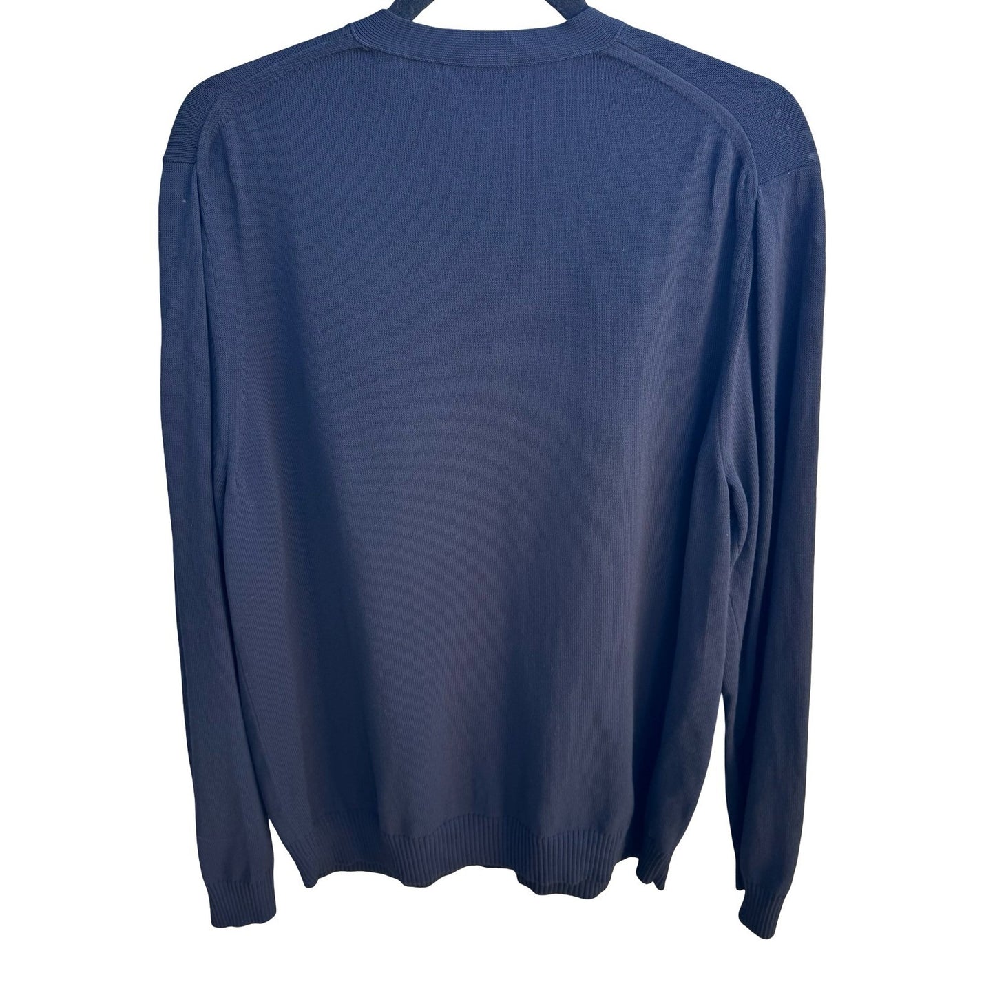DKNY Minimalist Preppy Quiet Luxury V-Neck Layering Knit Sweater Black Mens XL