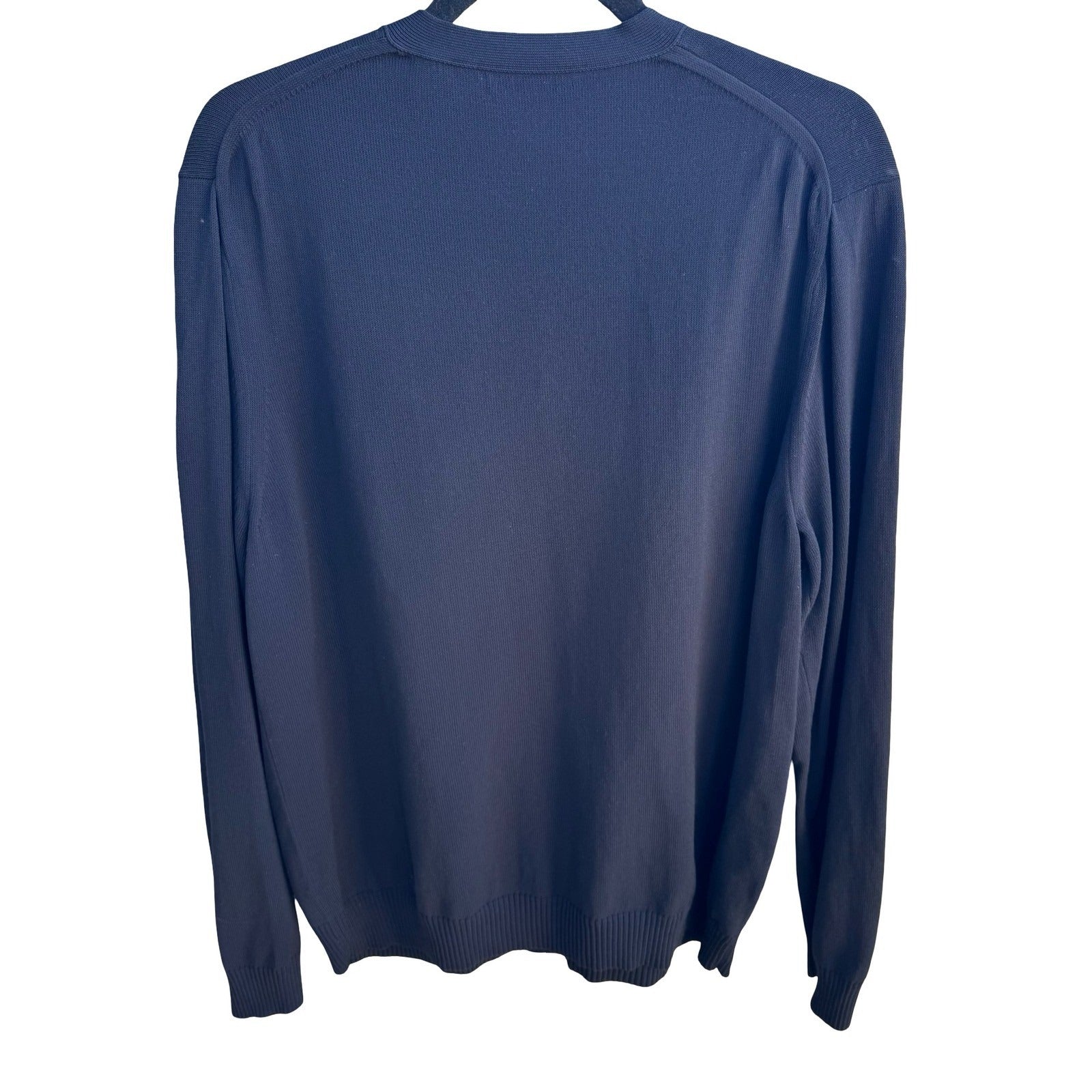 DKNY Minimalist Preppy Quiet Luxury V-Neck Layering Knit Sweater Black Mens XL