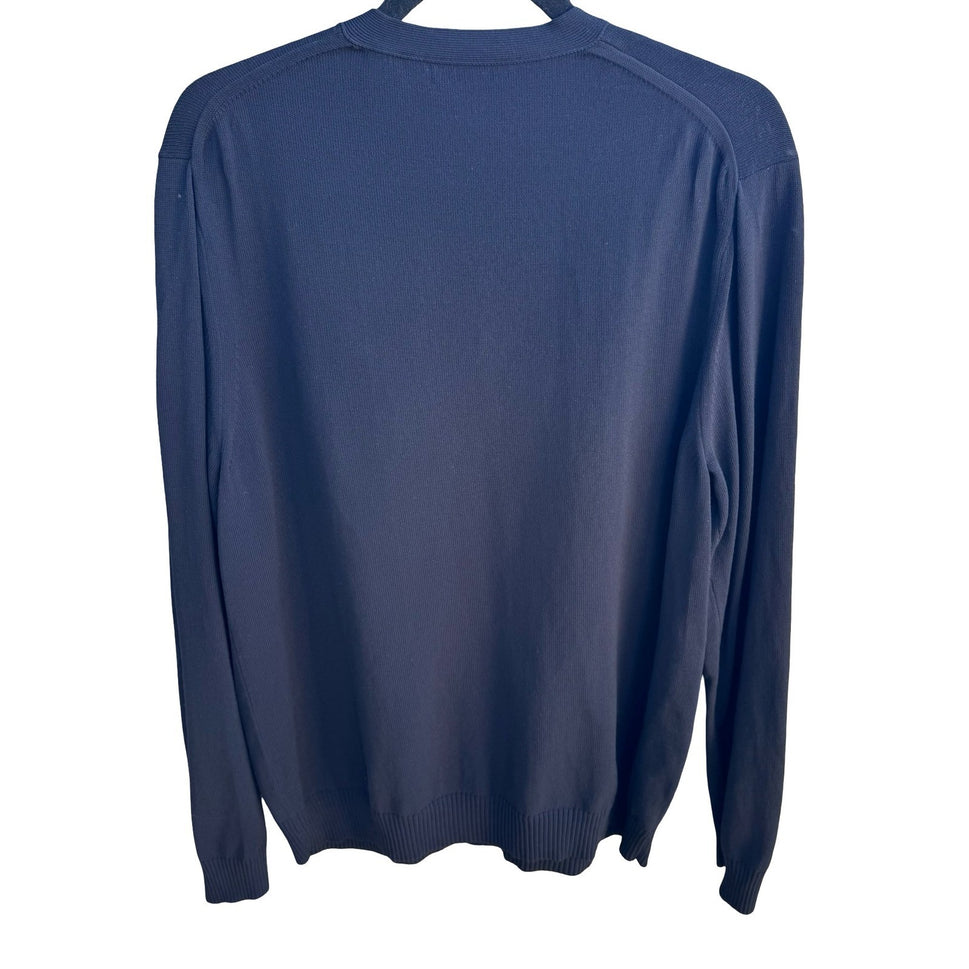 DKNY Minimalist Preppy Quiet Luxury V-Neck Layering Knit Sweater Black Mens XL