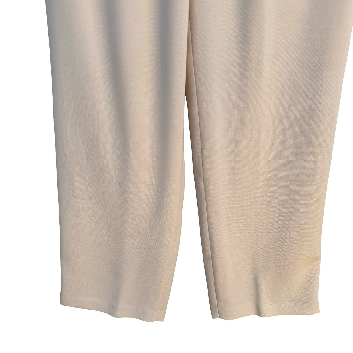 Randolph Duke The Look Stone Beige Pleated Straight Leg Trousers Womens 6 NEW