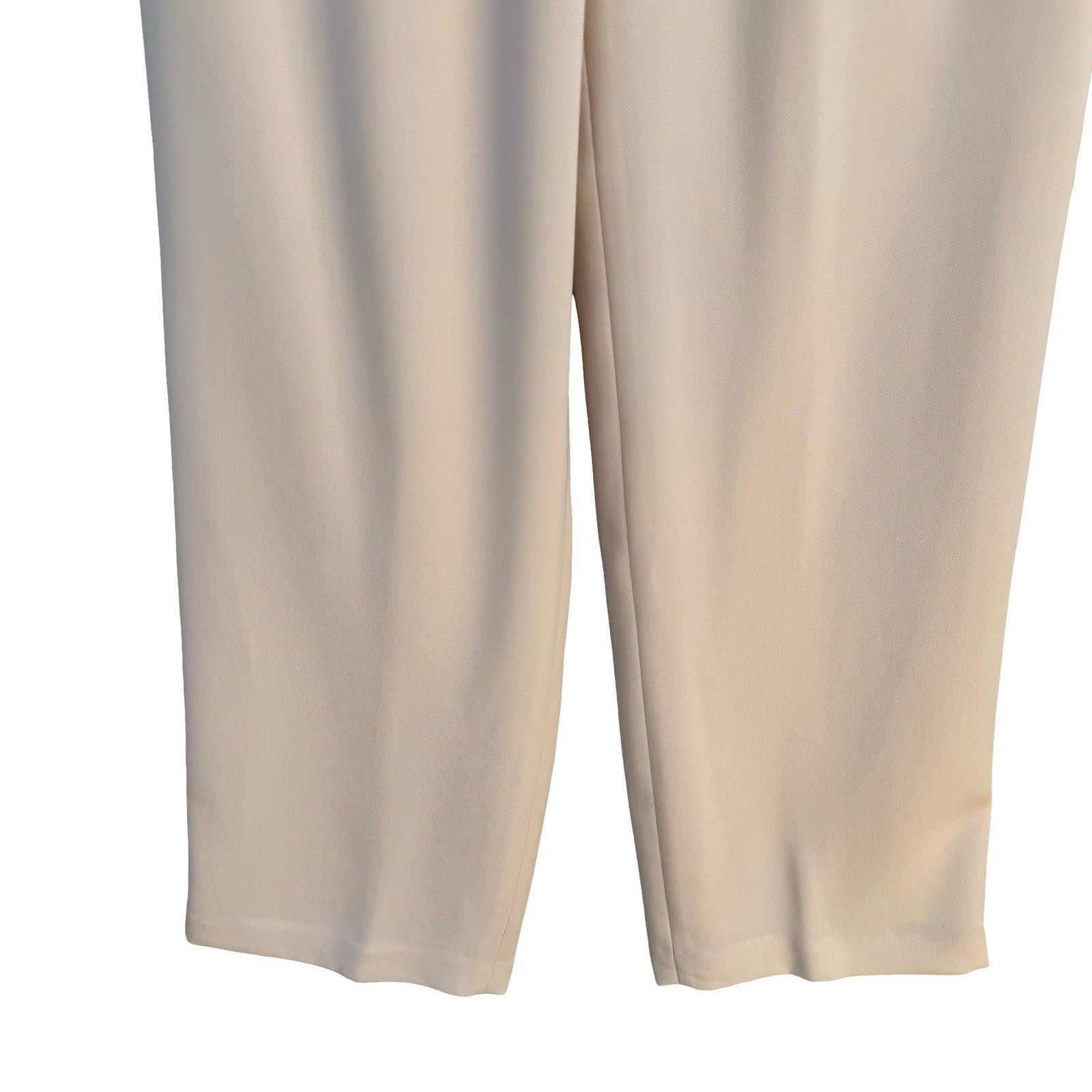 Randolph Duke The Look Stone Beige Pleated Straight Leg Trousers Womens 6 NEW