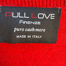 Switch Pull Love Firenze Red Pure Luxury Cashmere V-Neck Button Cardigan Made in Italy 2 image
