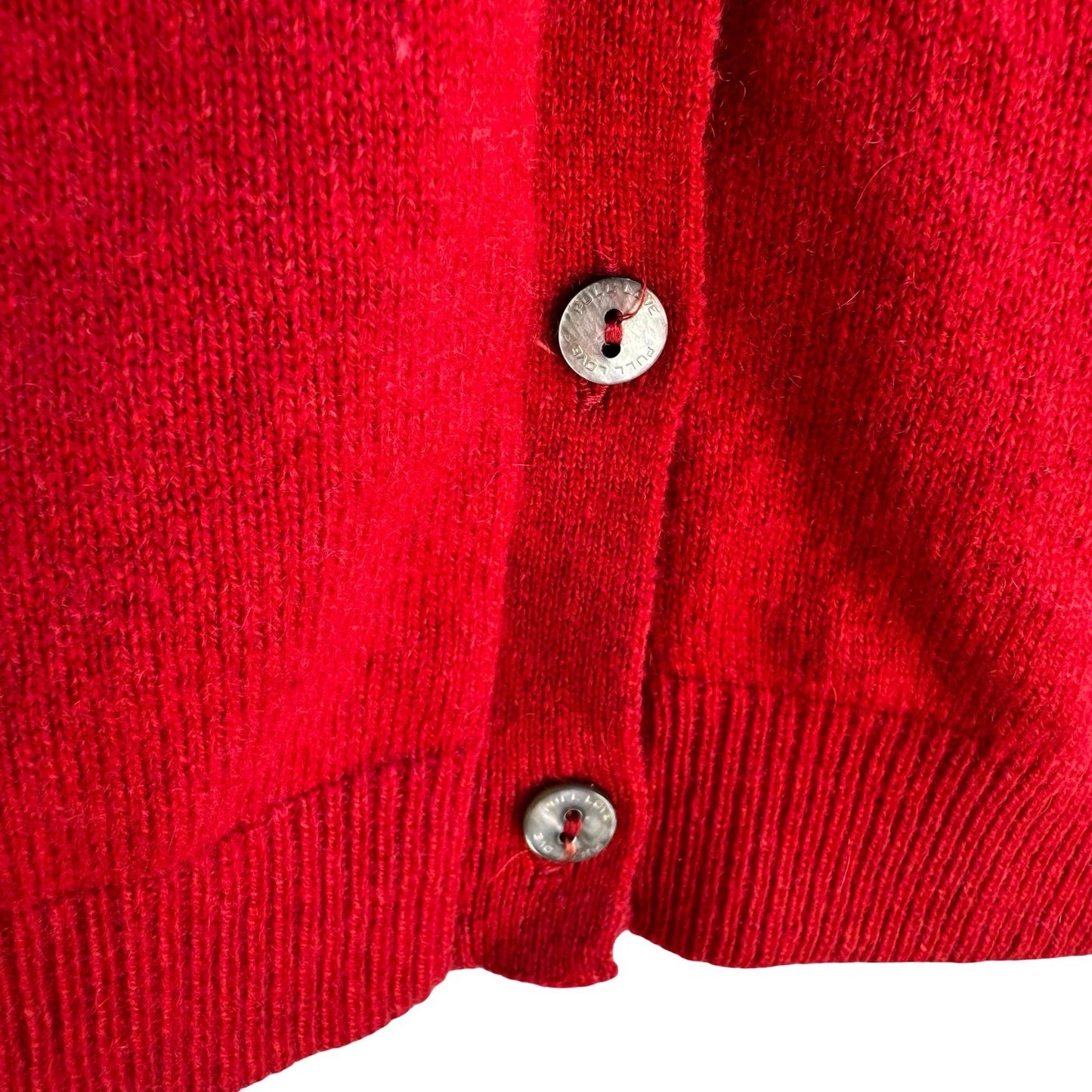 Pull Love Firenze Red Pure Luxury Cashmere V-Neck Button Cardigan Made in Italy