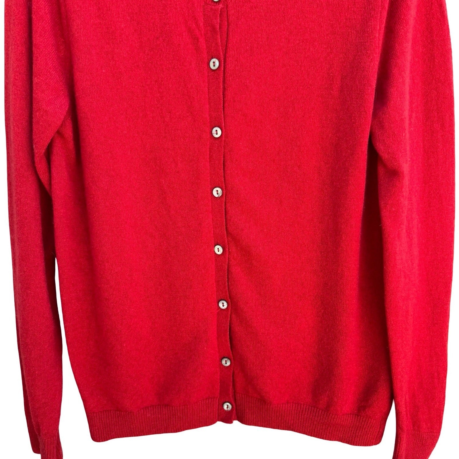 Pull Love Firenze Red Pure Luxury Cashmere V-Neck Button Cardigan Made in Italy