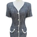 Switch Maggy London Kenneth Nolan Vintage 90s Glen Plaid Button Front Midi Sheath Dress 3 image