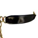 Switch Morris Moskowitz Vintage Black Patent Leather Gold-Tone Chain Link Adjustable Belt 3 image