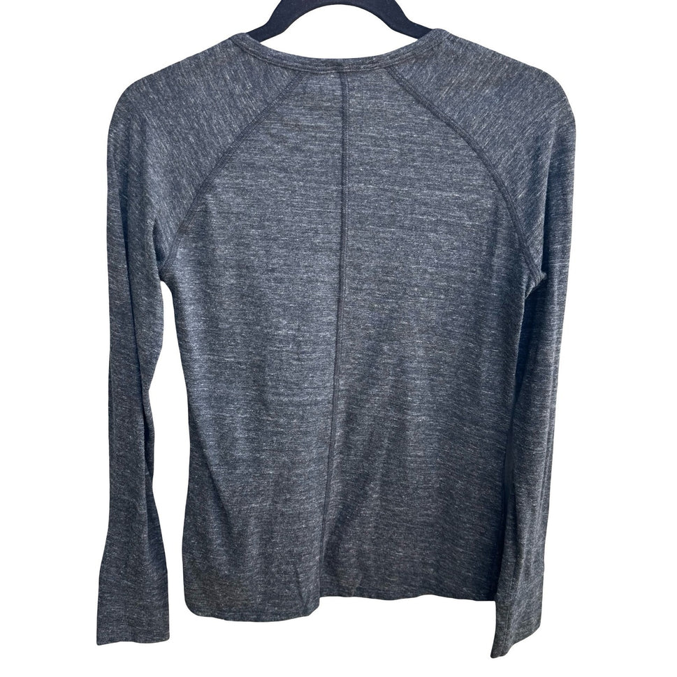 American Giant Athleisure Minimalist Sustainable Raglan Long Sleeve Tee Grey M